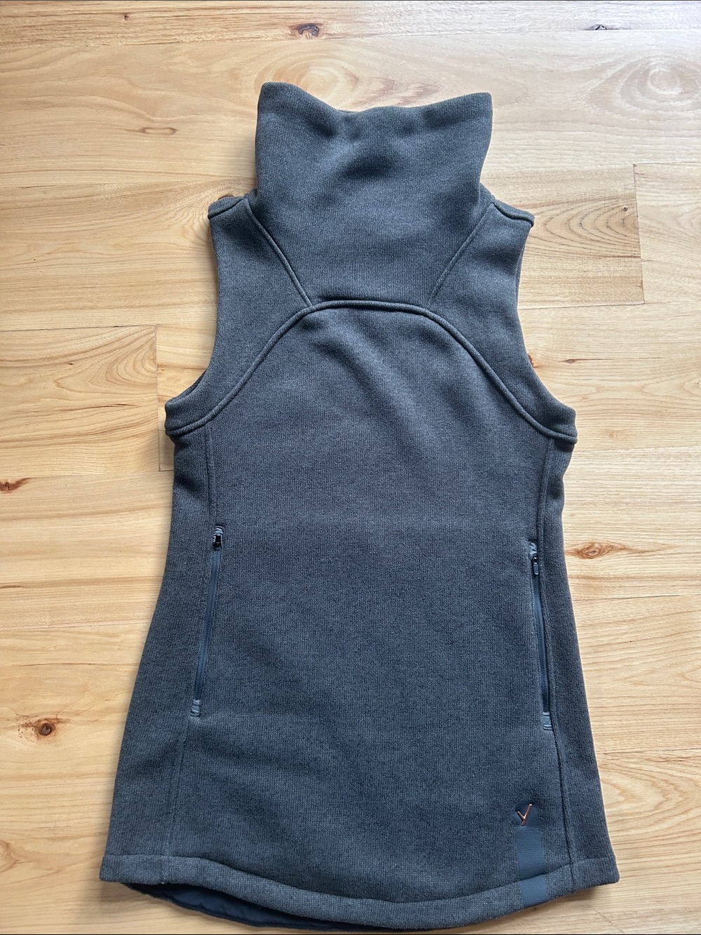 Women's Charcoal Sleeveless Fleece Vest with High Neck